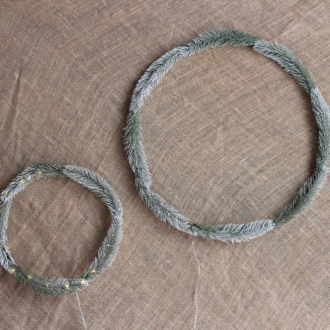 Faux Pine Wreath with Lights