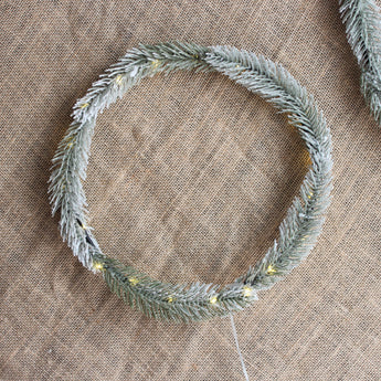 Faux Pine Wreath with Lights
