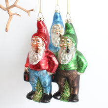 Load image into Gallery viewer, Ornament - Hand-Painted Mercury Glass Gnome

