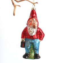 Load image into Gallery viewer, Ornament - Hand-Painted Mercury Glass Gnome
