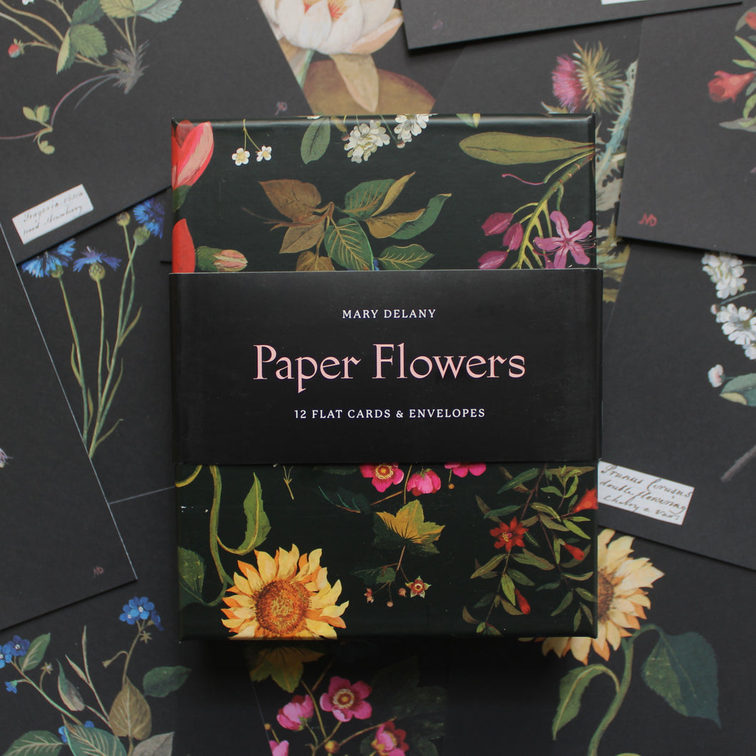 Paper Flowers Notecards: 12 Flat Cards & Envelopes
