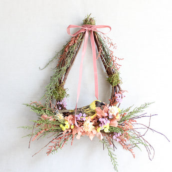 Feathers & Flowers Wreath